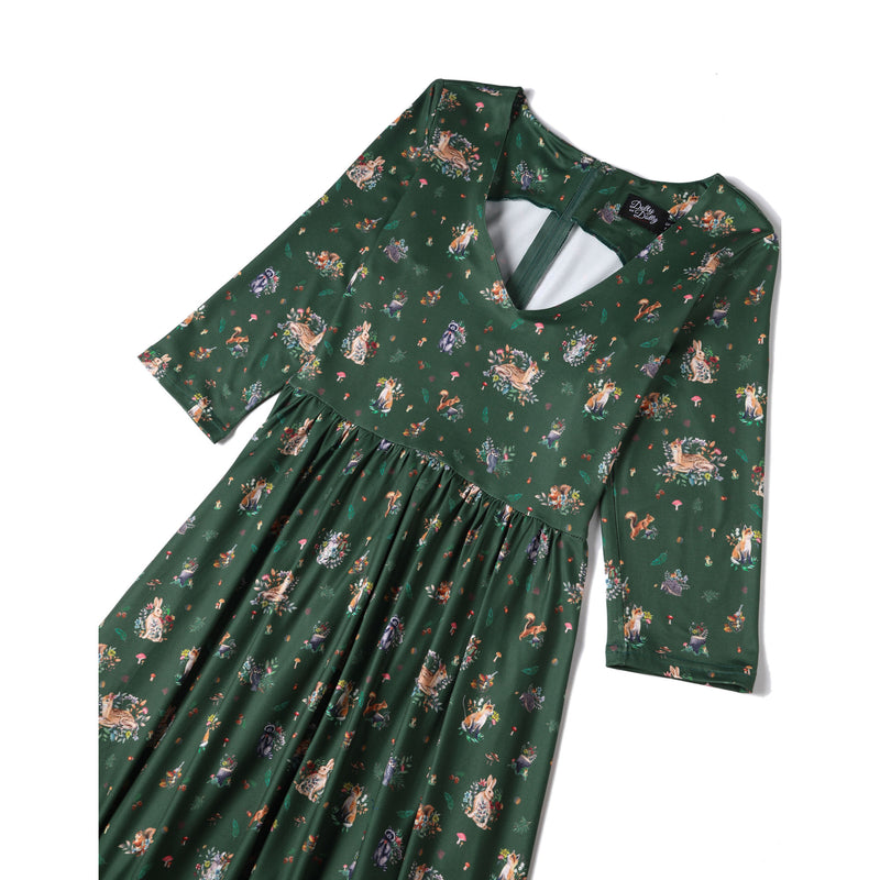 Billie Green Woodland Print Long Sleeved Dress Billie Green Woodland Print Long Sleeved Dress Shop now at Kitty Darling