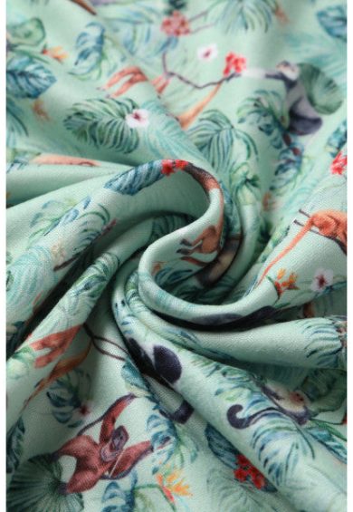 Billie Long Sleeved in Light Green Monkey Print Dress – Dresses | Kitty Darling