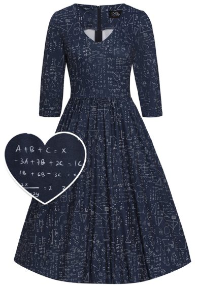 Billie Navy Blue and Math Dress – Shop now at Kitty Darling