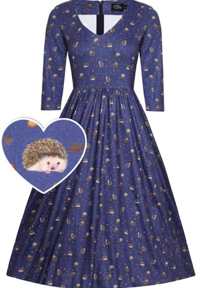 Billie Long Sleeved Purple Hedgehog Dress – Shop now at Kitty Darling