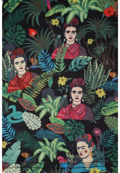 Lily Retro Off Shoulder Frida Kahlo Black Tropical Leaves Swing Dress – Dresses | Kitty Darling