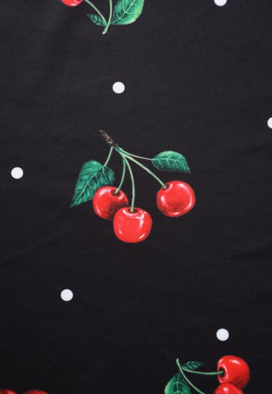 Lily Black Off Shoulder Large Cherry Print Dress – Dresses | Kitty Darling