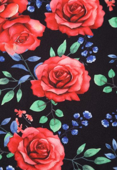 Lily Red Roses Print Off Shoulder Dress – Dresses | Kitty Darling