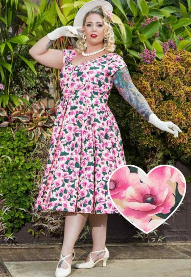 Lily Pink Poppy Floral Dress – Shop now at Kitty Darling