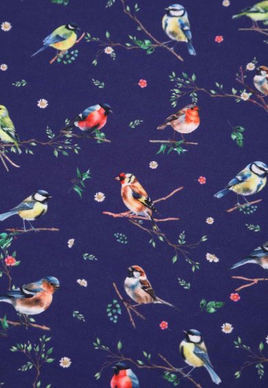 Lily Navy Blue Bird Garden Off Shoulder Dress – Dresses | Kitty Darling