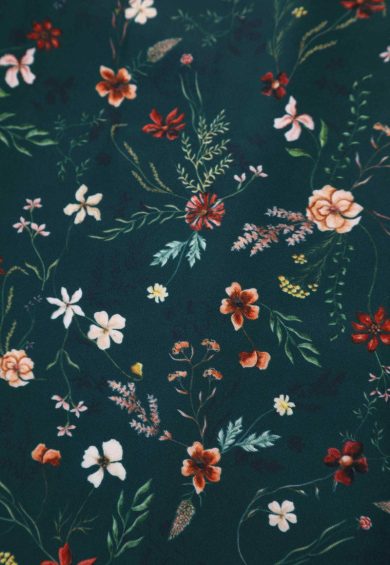 Lily Emerald Green Off Shoulder 50s Inspired Floral Vine Print Dress – Dresses | Kitty Darling