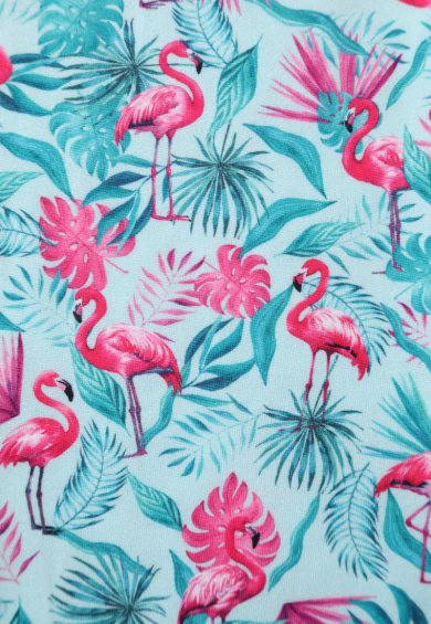 Lily Light Blue Flamingo Print Off Shoulder Dress – Dresses | Kitty Darling