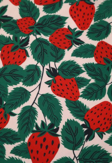 Lily White Light Beige Off Shoulder 50s Inspired Strawberry Farm Print Dress – Dresses | Kitty Darling