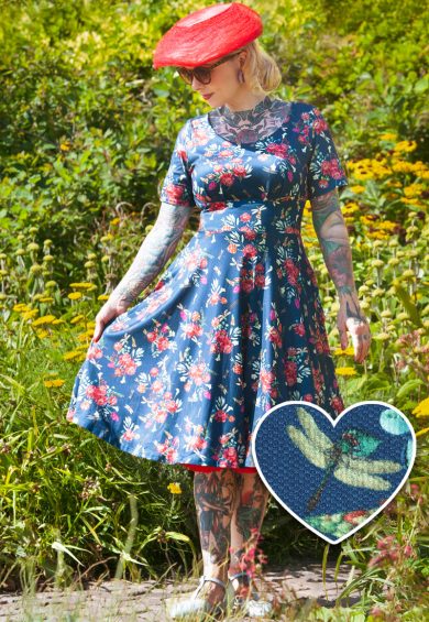 Brenda Floral Dragonfly Blue Dress – Shop now at Kitty Darling