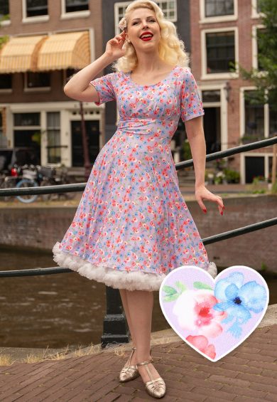 Brenda Lilac Floral A-line Dress – Shop now at Kitty Darling