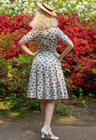 Brenda White Butterfly Collection 50s Style Dress – Dresses | Kitty Darling