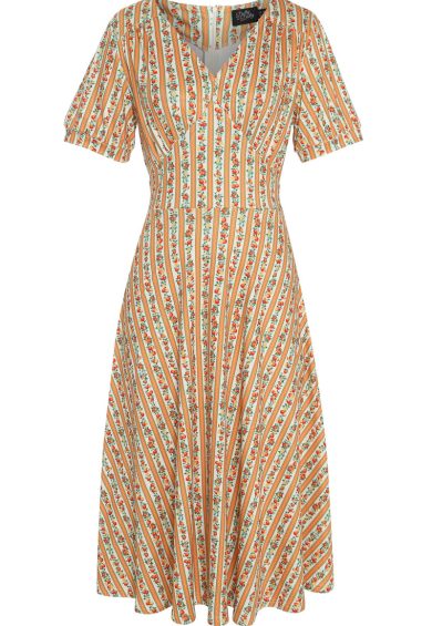 Julia Oranges/Stripe 50s Style Swing Dress – Shop now at Kitty Darling