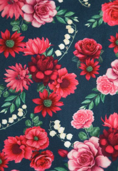 Julia Petrol Blue 50s Style Floral Print Swing Dress – Dresses With Pockets | Kitty Darling