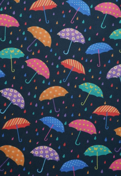 Amanda Dark Blue Umbrella Print Stretchy Dress – Dresses | Kitty Darling