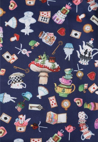 Amanda Swing Dress in Navy Blue Wonderland Print – Dresses | Kitty Darling