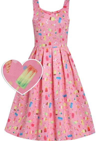 Amanda Swing Dress in Pink Popsicle Print – Shop now at Kitty Darling