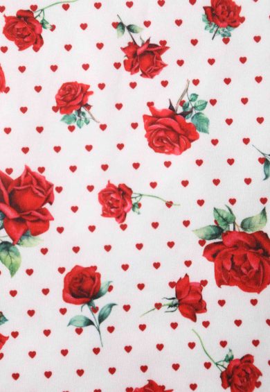 Amanda Cotton White Scoop Neck  Rose/Heart Print Swing Dress – Dresses | Kitty Darling