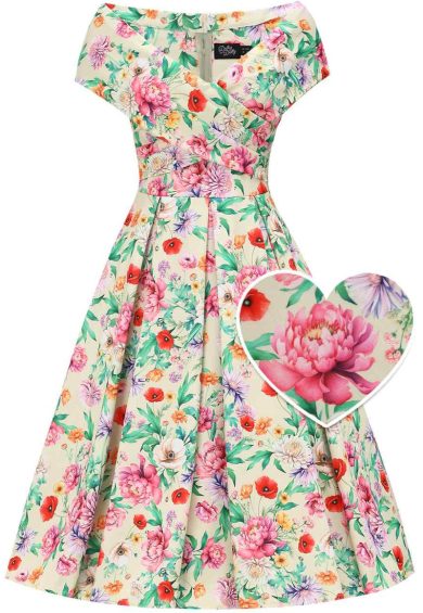 Beverly Mint Green Cross-Over-Off-Shoulder Floral Print Midi Dress – Shop now at Kitty Darling