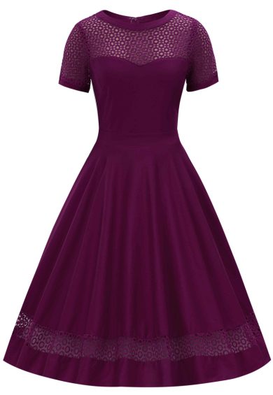 Tess Purple Crochet Lace Formal Dress – Shop now at Kitty Darling