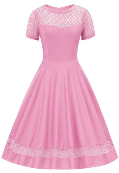 Tess Light Pink Crochet Lace Formal Dress – Shop now at Kitty Darling