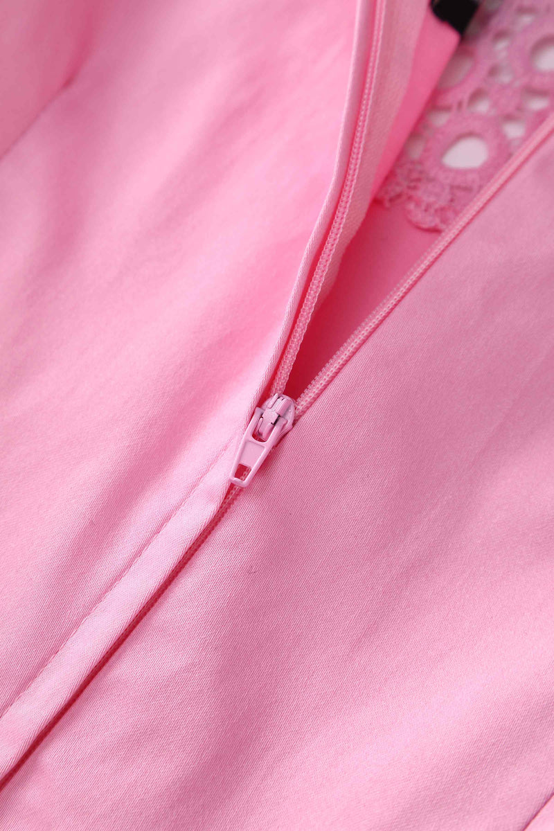 Tess Light Pink Crochet Lace Formal Dress Tess Light Pink Crochet Lace Formal Dress Shop now at Kitty Darling