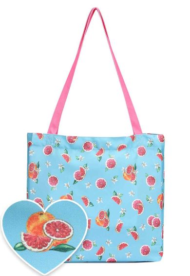 Baby Blue Grapefruit Print Tote Shopping Bag – Shop now at Kitty Darling
