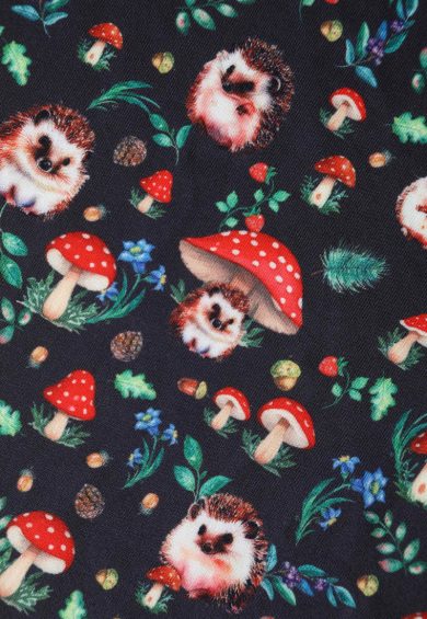 Darlene Hedgehog & Mushroom Roll Collar Dress – Dresses | Kitty Darling