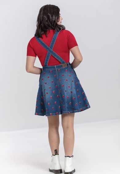 Strawberry Denim Pinafore Dress – Dresses | Kitty Darling