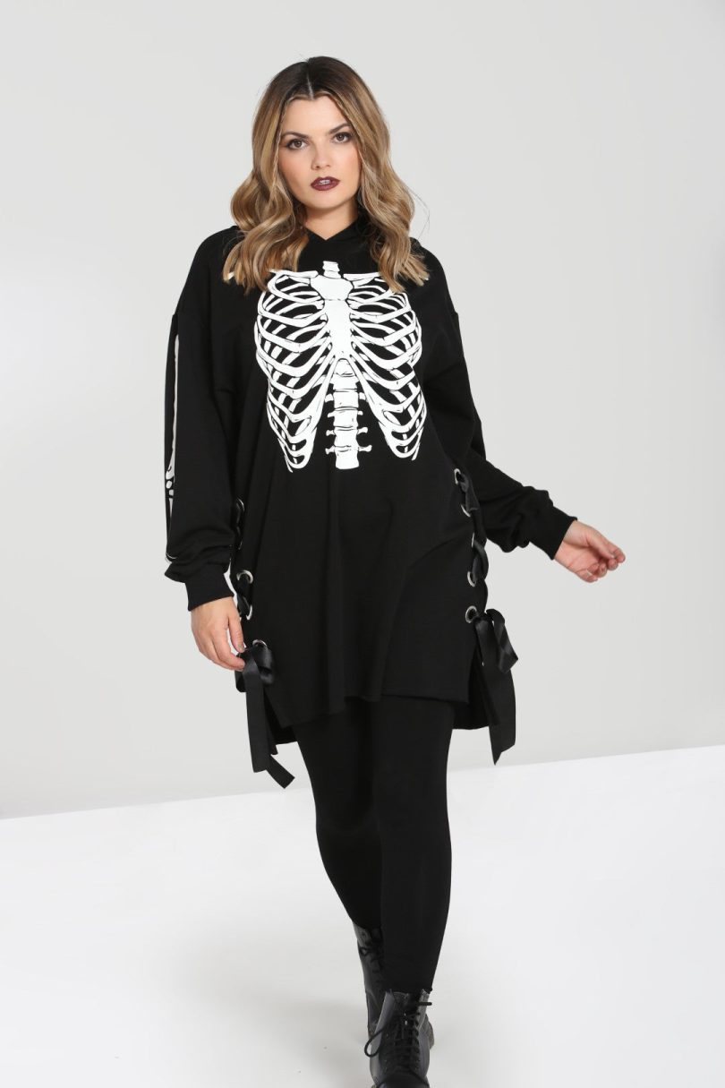 Skeleton Hoodie Dress  Shop now at Kitty Darling