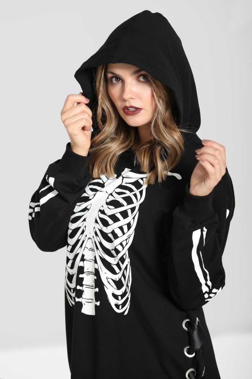 Skeleton Hoodie Dress  Shop now at Kitty Darling