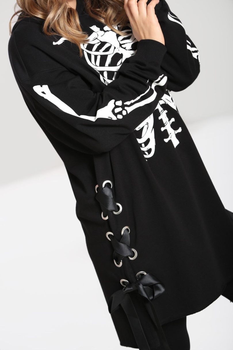 Skeleton Hoodie Dress  Shop now at Kitty Darling
