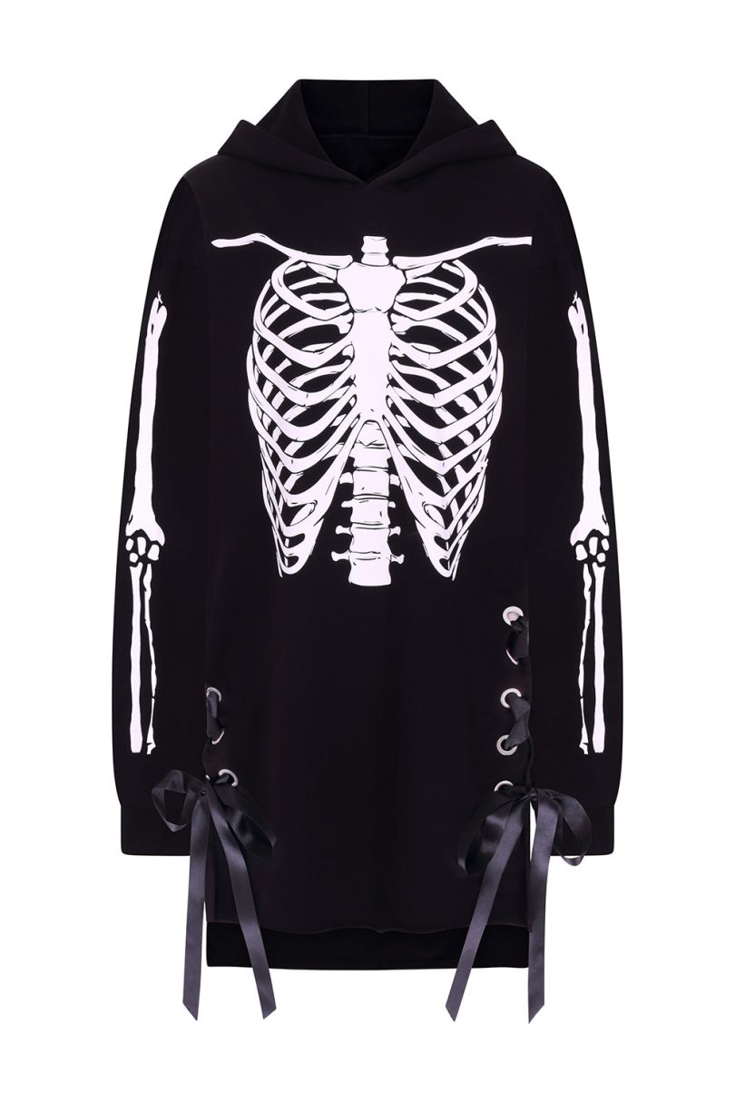 Skeleton Hoodie Dress  Shop now at Kitty Darling