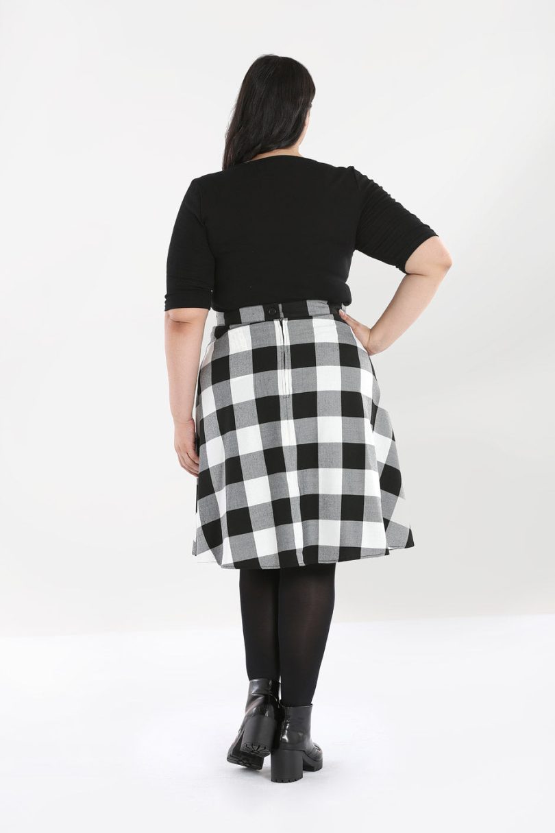 Teen Spirit Mid Skirt Black-White  Shop now at Kitty Darling