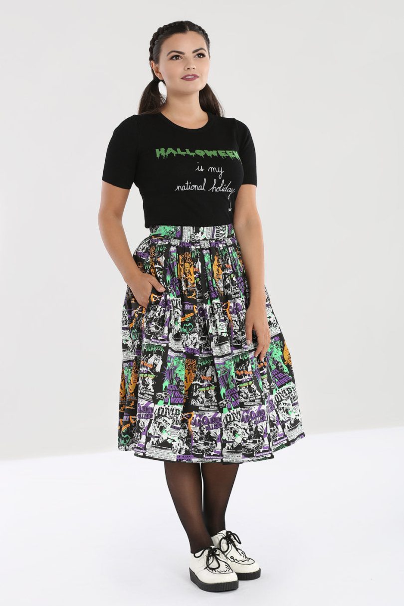 Be Afraid 50's Skirt  Shop now at Kitty Darling