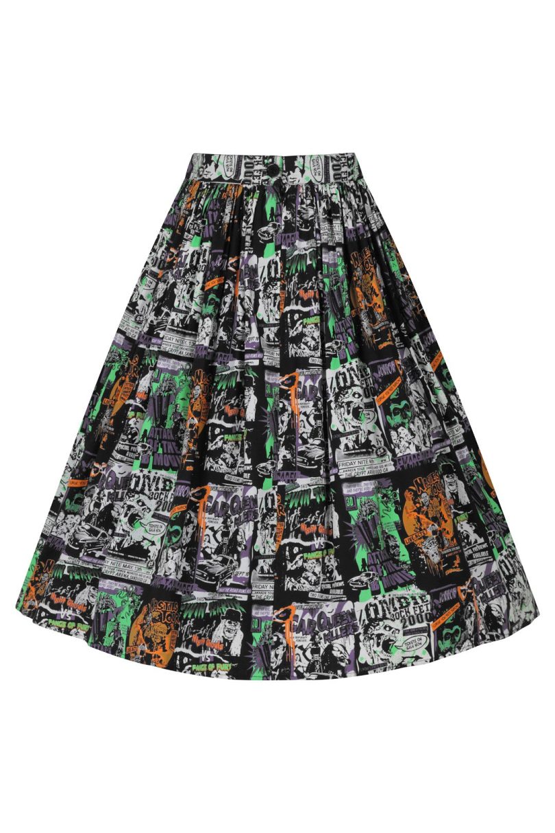 Be Afraid 50's Skirt  Shop now at Kitty Darling