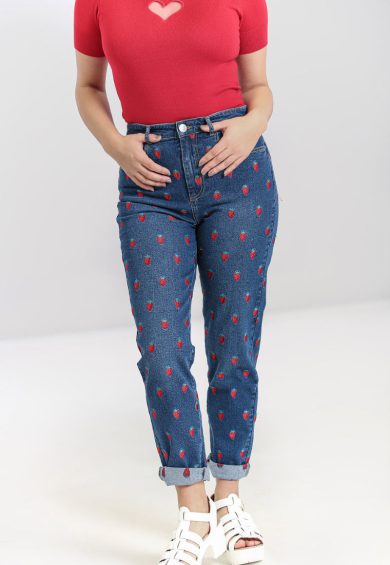 Strawberry Denim Jeans – Shop now at Kitty Darling