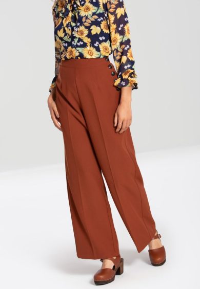 Ginger Swing Trousers Brown – Shop now at Kitty Darling