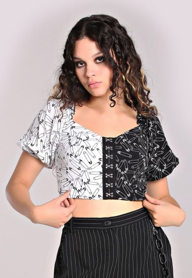 Safety Pin Crop Top – Shop now at Kitty Darling