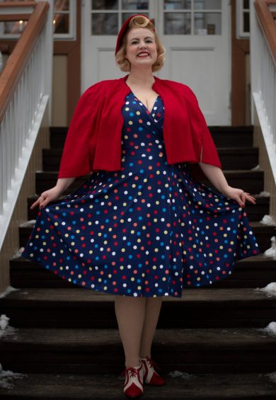 Matilda Colourful Polka Dot Wrap Dress – Shop now at Kitty Darling