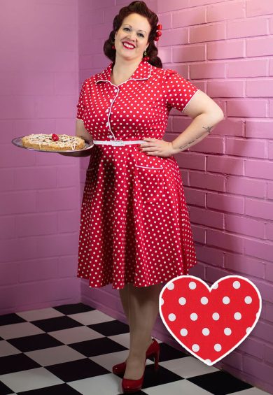 Penelope Rockabilly Red Polka Dot Shirt Dress – Shop now at Kitty Darling