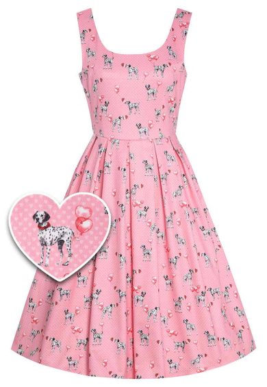 Amanda Pink Dalmatian Flared Dress – Shop now at Kitty Darling
