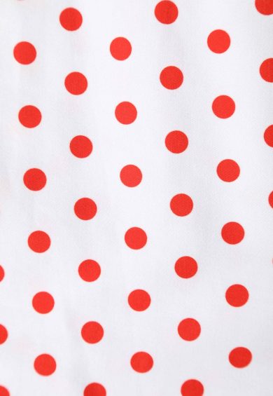 May V Neck White and Red Polka Dot Dress – Dresses | Kitty Darling