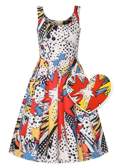 Amanda Pop Art Explosion Swing Dress – Dresses | Kitty Darling