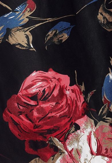 Darlene Retro Floral Swing Dress in Black – Swing Dresses | Kitty Darling