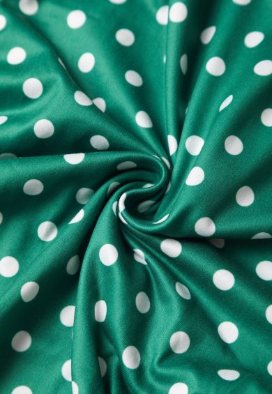 Matilda Dark Green & White Polka Knit Wrap Dress – Dresses | Kitty Darling