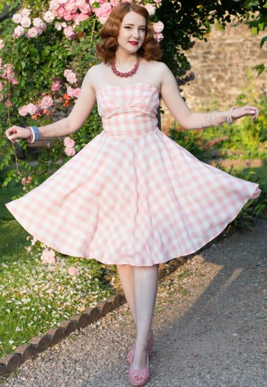 Melissa Retro Pink Gingham Dress – Shop now at Kitty Darling