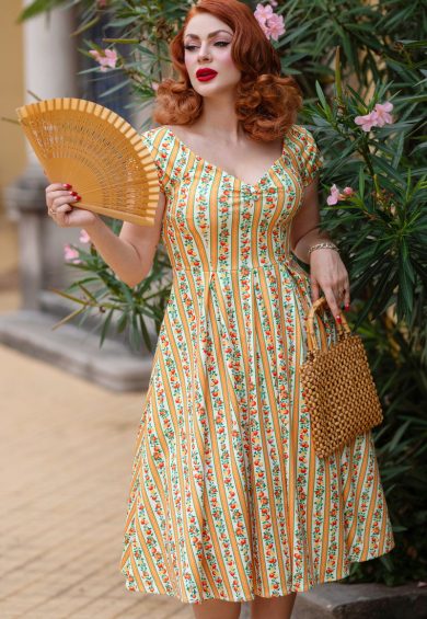 Lily Sicilian Orange Stripe Swing Dress – Shop now at Kitty Darling