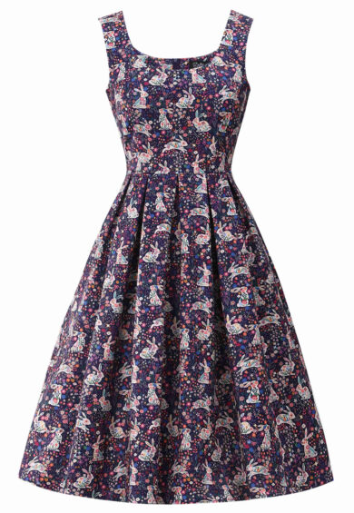 Amanda Purple Meadow Hopper Swing Dress – Dresses | Kitty Darling