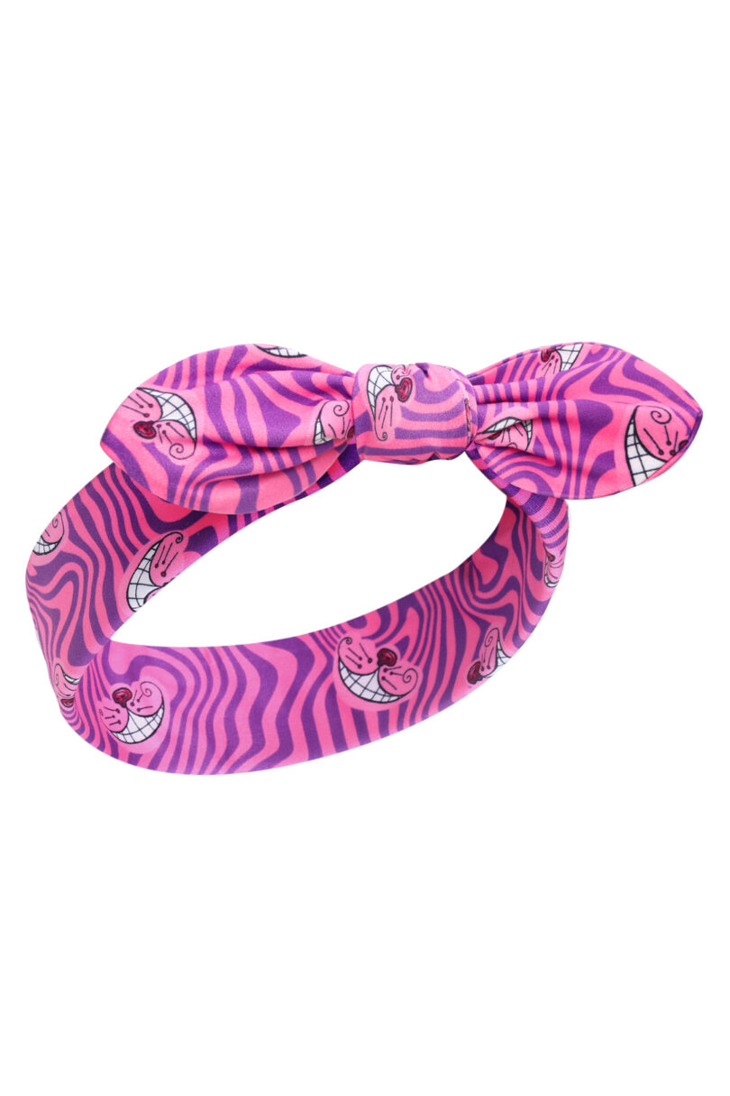 50's Inspired Quirky Headband in Cheshire cats on pink  Shop now at Kitty Darling