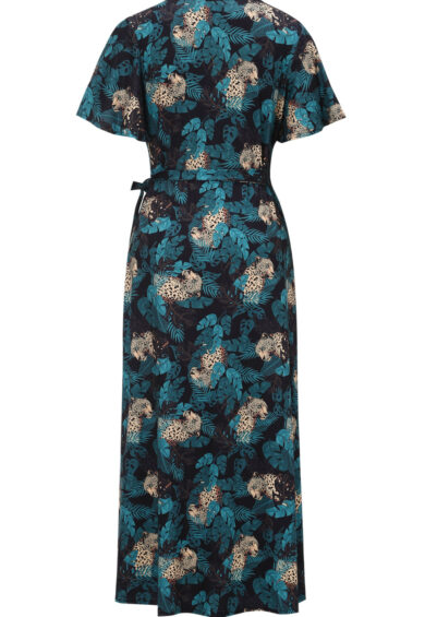 Georgina Wild Elegance Wrap Dress Cheetah & Palm Print – Dresses | Kitty Darling